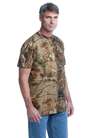 S021R russell outdoors-realtree explorer 100% cotton t-shirt with pocket