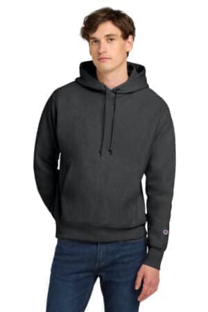 CHARCOAL HEATHER S101 champion reverse weave hooded sweatshirt