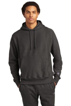CHARCOAL HEATHER S101 champion reverse weave hooded sweatshirt