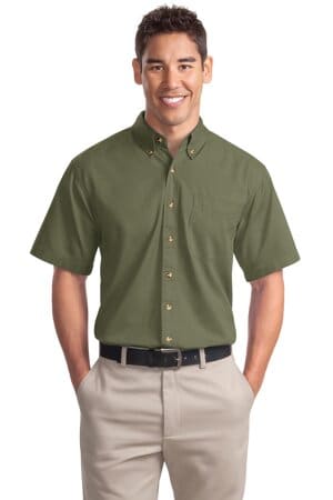 FADED OLIVE S500T port authority short sleeve twill shirt