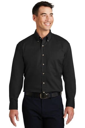 BLACK S600T port authority long sleeve twill shirt