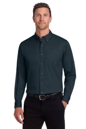 CLASSIC NAVY S600T port authority long sleeve twill shirt