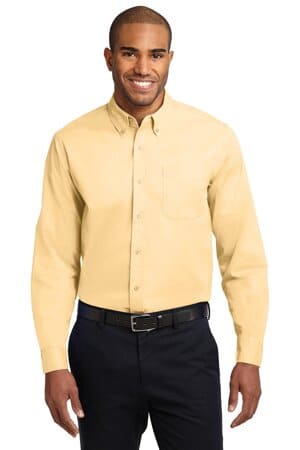 YELLOW S608ES port authority extended size long sleeve easy care shirt