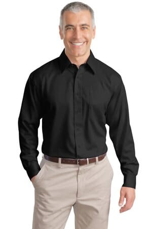 BLACK TLS638 port authority tall non-iron twill shirt