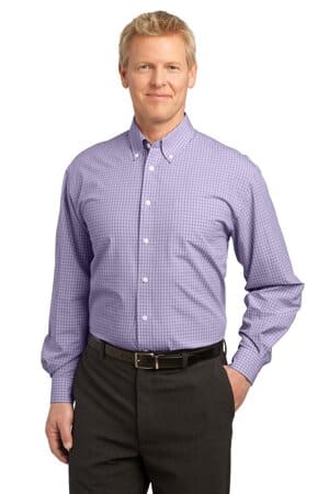S639 port authority plaid pattern easy care shirt