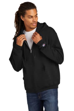 BLACK S800 champion powerblend full-zip hoodie