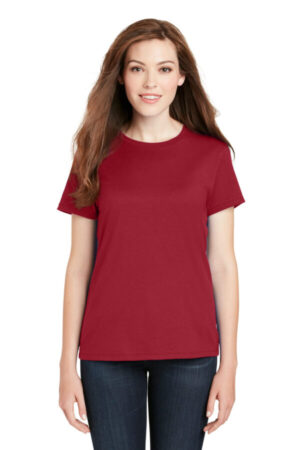 DEEP RED SL04 hanes-ladies perfect-t cotton t-shirt