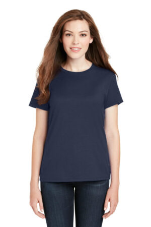 NAVY SL04 hanes-ladies perfect-t cotton t-shirt