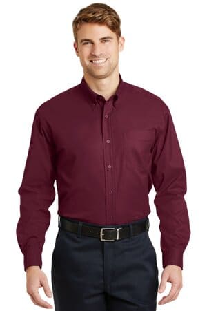 BURGUNDY SP17 cornerstone-long sleeve superpro twill shirt