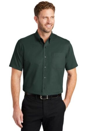 DARK GREEN SP18 cornerstone-short sleeve superpro twill shirt