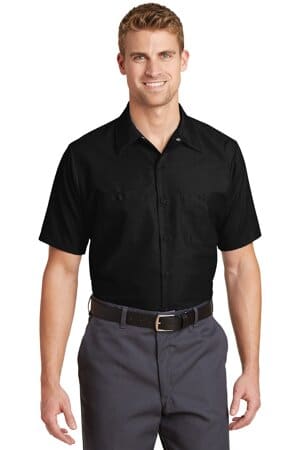 BLACK SP24LONG red kap long size short sleeve industrial work shirt