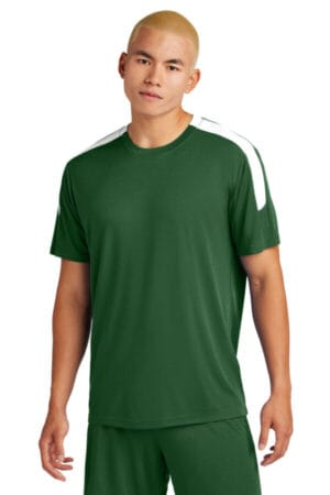 FOREST GREEN/ WHITE ST100 sport-tek competitor united crew