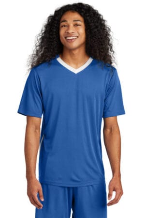 TRUE ROYAL/ WHITE ST101 sport-tek competitor united v-neck