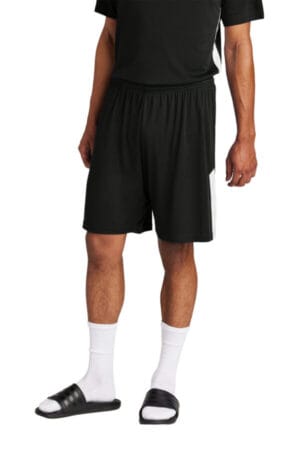 BLACK/ WHITE ST103 sport-tek competitor united 7 short