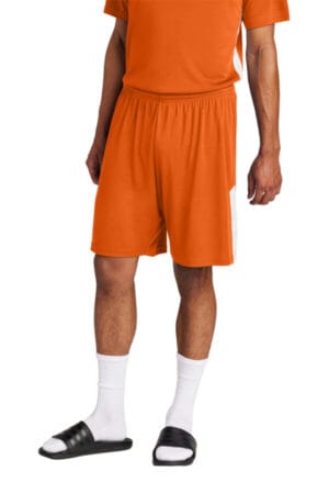 DEEP ORANGE/ WHITE ST103 sport-tek competitor united 7 short