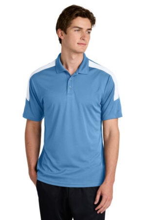 CAROLINA BLUE/ WHITE ST104 sport-tek competitor united polo