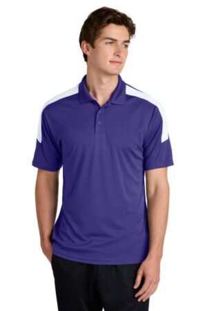 PURPLE/ WHITE ST104 sport-tek competitor united polo