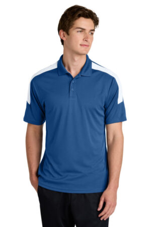 TRUE ROYAL/ WHITE ST104 sport-tek competitor united polo