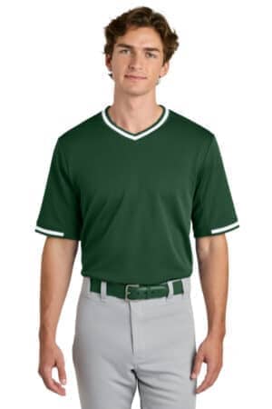 FOREST GREEN FOREST GREEN ST221 sport-tek tough mesh v-neck baseball jersey