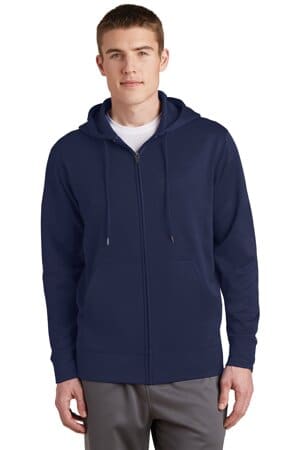 NAVY ST238 sport-tek sport-wick fleece full-zip hooded jacket