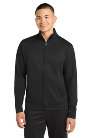 BLACK ST241 sport-tek sport-wick fleece full-zip jacket