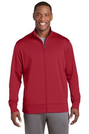 DEEP RED ST241 sport-tek sport-wick fleece full-zip jacket