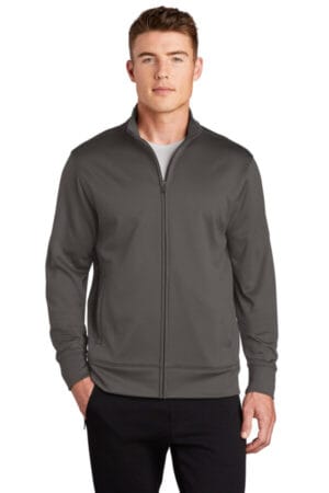 IRON GREY ST241 sport-tek sport-wick fleece full-zip jacket