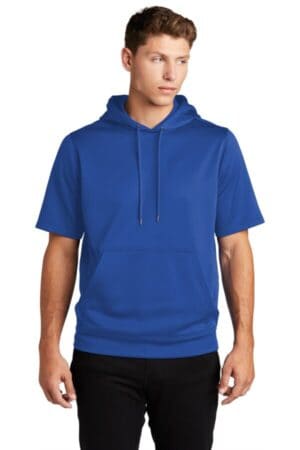 TRUE ROYAL ST251 sport-tek sport-wick fleece short sleeve hooded pullover
