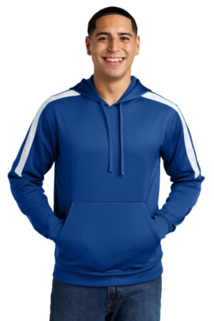 TRUE ROYAL/ WHITE ST255 sport-tek sport-wick fleece united pullover hoodie