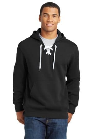 BLACK ST271 sport-tek lace up pullover hooded sweatshirt