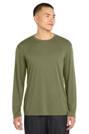 OLIVE DRAB GREEN ST350LS sport-tek long sleeve posicharge competitor tee