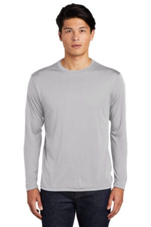 SILVER ST350LS sport-tek long sleeve posicharge competitor tee