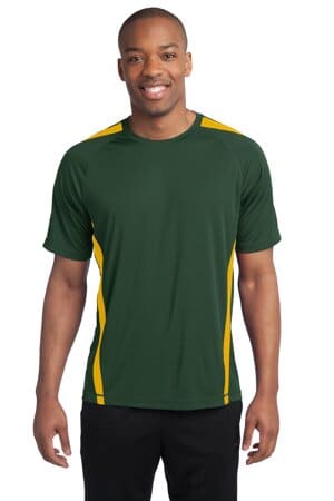 FOREST GREEN/ GOLD ST351 sport-tek colorblock posicharge competitor tee