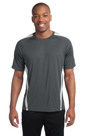 IRON GREY/ WHITE ST351 sport-tek colorblock posicharge competitor tee