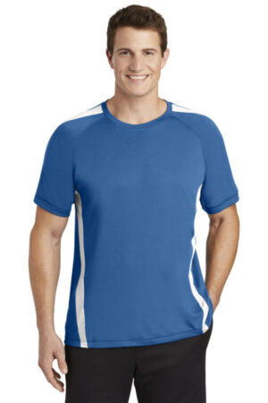 ROYAL/ WHITE ST351 sport-tek colorblock posicharge competitor tee