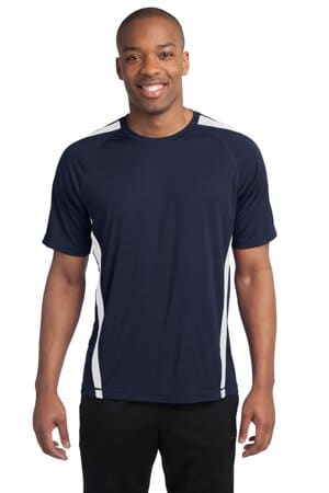 TRUE NAVY/ WHITE ST351 sport-tek colorblock posicharge competitor tee