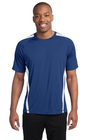 TRUE ROYAL/ WHITE ST351 sport-tek colorblock posicharge competitor tee