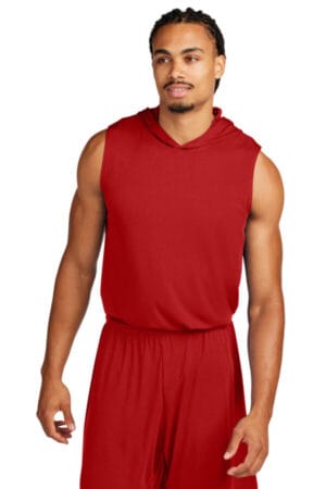 DEEP RED ST352H sport-tek competitor sleeveless hoodie