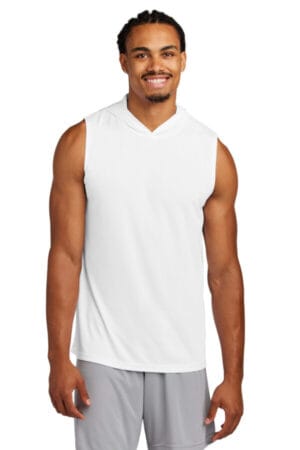 WHITE ST352H sport-tek competitor sleeveless hoodie