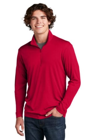 DEEP RED ST357 sport-tek posicharge competitor 1/4-zip pullover