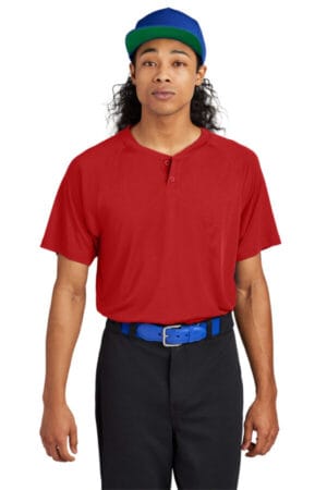 DEEP RED ST359 sport-tek posicharge competitor 2-button henley