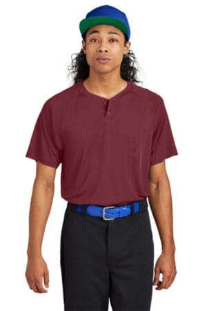 MAROON ST359 sport-tek posicharge competitor 2-button henley