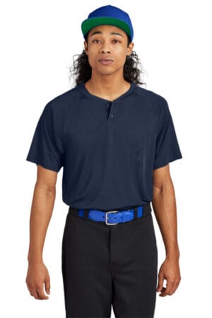 TRUE NAVY ST359 sport-tek posicharge competitor 2-button henley