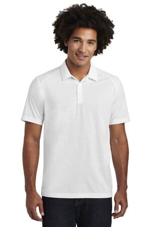 WHITE TRIAD SOLID ST405 sport-tek posicharge tri-blend wicking polo
