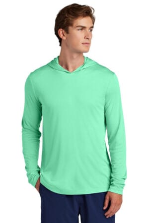 BRIGHT SEAFOAM ST420LSH sport-tek posi-uv pro long sleeve hoodie