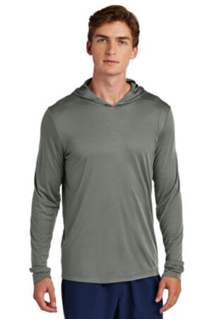 DARK SMOKE GREY ST420LSH sport-tek posi-uv pro long sleeve hoodie