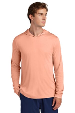 SOFT CORAL ST420LSH sport-tek posi-uv pro long sleeve hoodie