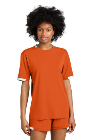 DEEP ORANGE/ WHITE ST440 sport-tek club short sleeve crew