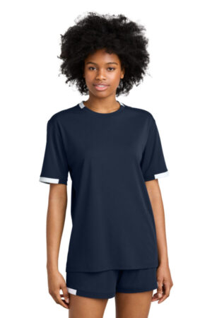 TRUE NAVY/ WHITE ST440 sport-tek club short sleeve crew