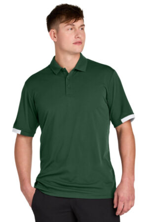 FOREST GREEN/ WHITE ST444 sport-tek club colorblock polo